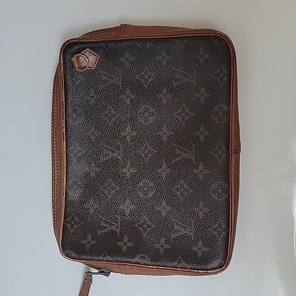 Vintage (project bag) jLouis Vuitton 70s Monogram Pochette Wristlet Clutch - Picture 1 of 14